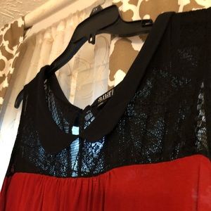 3xl red tank with lace top